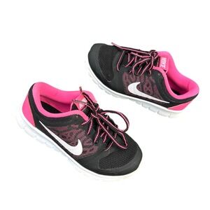 Nike Kids Flex 2015 Run Toddler Girl Athletic Shoes Size 11 Black/White/Pink Pow